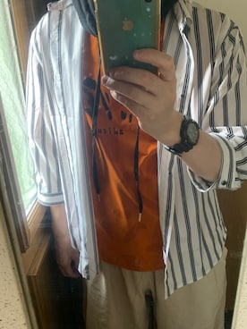 「Lucky Charmのアイテム（シャツ/ブラウス、ホワイト系）」を使った、 NEOakiradjさん（メンズ・180cm）の夏コーディネート