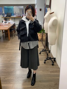 「STARMIMI（スターミミ）のアイテム（ジャケット/アウター）」を使った、慈さん（レディース・165cm）の冬コーディネート