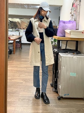 「KBF（ケイビーエフ）のアイテム（その他アウター）」を使った、慈さん（レディース・165cm）の冬コーディネート