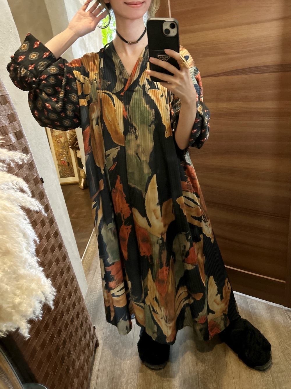 Ameri（アメリ）の「WATERCOLOR PAINT FLORAL DRESS（ワンピース