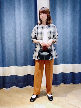 「Samansa Mos2 blue（サマンサモスモスブルー）のアイテム（パンツ、オレンジ系）」を使った、さぜさん（レディース・158cm）の夏コーディネート