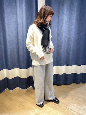「Samansa Mos2 blue」｜「アイテム（ブーツ）」を使った、さぜさん（レディース・158cm）の冬コーディネート