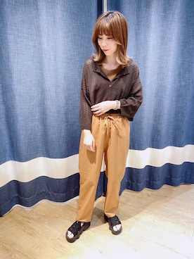 「Samansa Mos2 blue（サマンサモスモスブルー）のアイテム（パンツ、オレンジ系）」を使った、さぜさん（レディース・158cm）の夏コーディネート