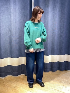 「カーブデニム」｜さぜさん（レディース・158cm）の秋コーディネート