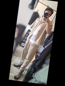 「glamb（グラム）のアイテム（サンダル）」を使った、Lawさん（メンズ・168cm）の夏コーディネート