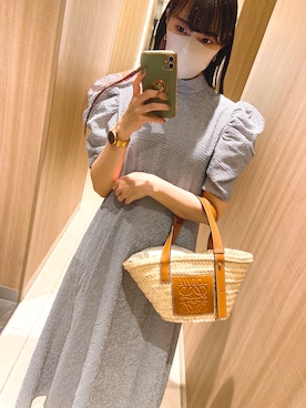 「AMERI」｜「アイテム（トートバッグ）」を使った、sakさん（レディース・161cm）の夏コーディネート