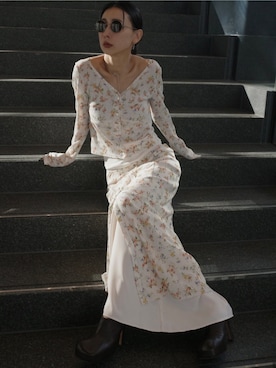 「Ameri（アメリ）のアイテム」を使った、黒石奈央子さん（レディース・153cm）の冬コーディネート