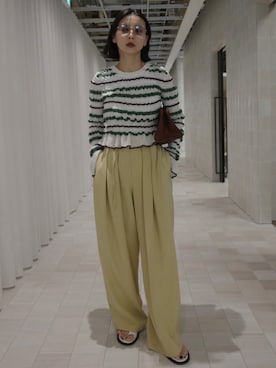 「Ameri（アメリ）のアイテム」を使った、黒石奈央子さん（レディース・153cm）の春コーディネート