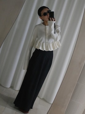 「Ameri（アメリ）のアイテム」を使った、黒石奈央子さん（レディース・153cm）の冬コーディネート