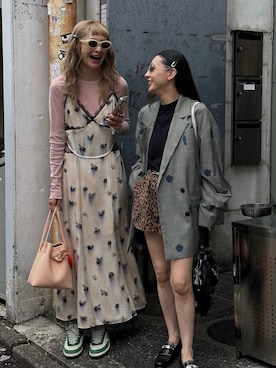 「アイテム（ワンピース）」を使った、黒石奈央子さん（レディース・153cm）の秋コーディネート