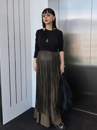 Ameri アメリ COTTON SILK HALTER TOP ホワイト HALTER NECK LONG SLEEVE SET TOP（Tシャツ/カットソー）｜Ameri