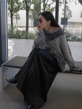 「Ameri（アメリ）のアイテム」を使った、黒石奈央子さん（レディース・153cm）の冬コーディネート