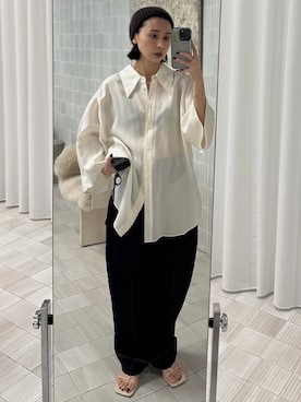 「Ameri（アメリ）のアイテム」を使った、黒石奈央子さん（レディース・153cm）の春コーディネート