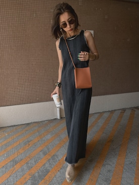 「Ameri（アメリ）のアイテム（パンプス）」を使った、黒石奈央子さん（レディース・152cm）の夏コーディネート