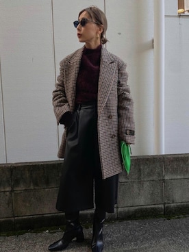 「Ameri（アメリ）のアイテム（ブーツ）」を使った、黒石奈央子さん（レディース・152cm）の秋コーディネート