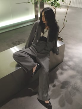 「アイテム（ジャケット/アウター）」を使った、黒石奈央子さん（レディース・153cm）の秋コーディネート