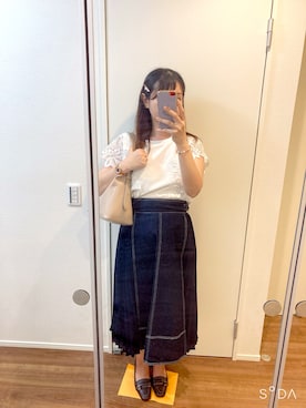 「Samantha Thavasa Petit Choice（サマンサタバサ　プチチョイス）のアイテム（バッグ）」を使った、cacoさん（レディース・159cm）の夏コーディネート
