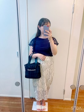 「JILL STUART（ジルスチュアート）のアイテム（トートバッグ）」を使った、cacoさん（レディース・159cm）の夏コーディネート