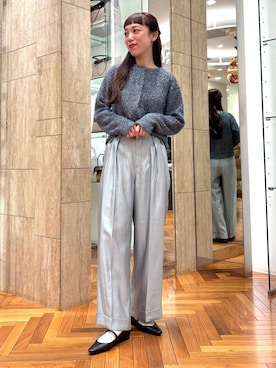 「アイテム（バレッタ/ヘアクリップ）」を使った、ayaka kawaharadaさん（レディース・164cm）の冬コーディネート