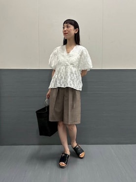 「30代前半」｜「アイテム（アクセサリー）」を使った、ayaka kawaharadaさん（レディース・164cm）の夏コーディネート