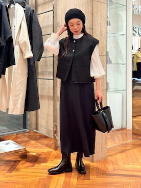 「URBAN RESEARCH ROSSO（アーバンリサーチロッソ）のKOMOREBI MUSEUM　ブーツ（ブーツ）」を使った、ayaka kawaharadaさん（レディース・164cm）の秋コーディネート