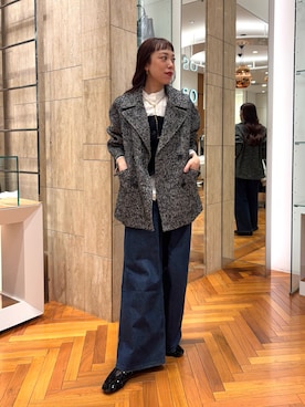 「アイテム（ネックレス）」を使った、ayaka kawaharadaさん（レディース・164cm）の秋コーディネート