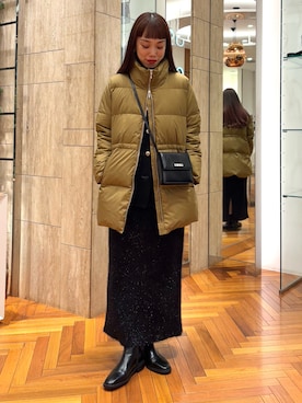 「URBAN RESEARCH ROSSO（アーバンリサーチロッソ）のKOMOREBI MUSEUM　ブーツ（ブーツ）」を使った、ayaka kawaharadaさん（レディース・164cm）の冬コーディネート