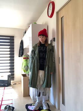 「メッシュスカート」｜あゆぽさん（レディース・160cm）の冬コーディネート