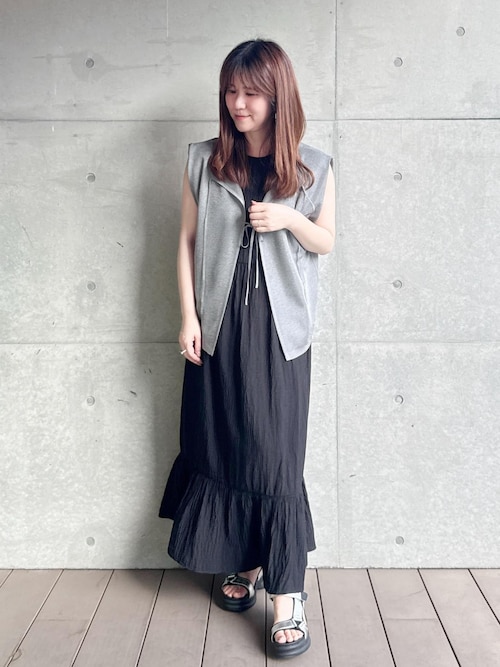 【WEB・一部店舗限定】バックシャンティアードワンピース/洗える
