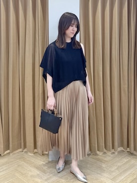 「ROPE'（ロペ）のアイテム（トップス）」を使った、スタッフさん（レディース・162cm）の春コーディネート