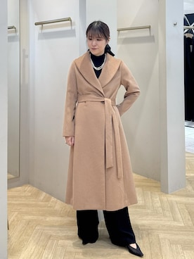 「アイテム（ステンカラーコート）」を使った、スタッフさん（レディース・162cm・40代）の秋コーディネート