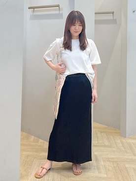 「旅行コーデ」｜スタッフさん（レディース・162cm・40代）の夏コーディネート