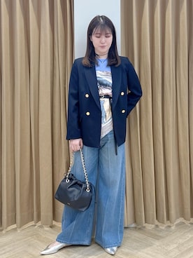 「アイテム（財布/小物）」を使った、スタッフさん（レディース・162cm）の春コーディネート