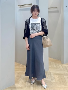 「アイテム（カーディガン/ボレロ）」を使った、スタッフさん（レディース・162cm・40代）の秋コーディネート