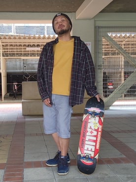 「アイテム（シャツ/ブラウス）」を使った、名不synchroniz(P.M.R)さん（メンズ・174cm）の春コーディネート