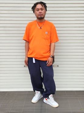 「Carhartt（カーハート）のCarhartt/カーハート ダック B11 NVY W46×32（その他パンツ、ブルー系）」を使った、名不synchroniz(P.M.R)さん（メンズ・174cm）の夏コーディネート