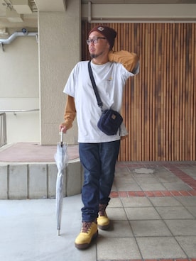 「Ray-Ban（レイバン）のアイテム」を使った、名不synchroniz(P.M.R)さん（メンズ・174cm）の春コーディネート