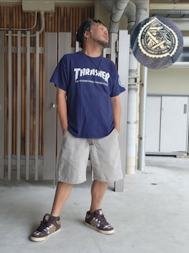 「carhartt」｜名不synchroniz(P.M.R)さん（メンズ・174cm）の夏コーディネート