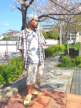 「アイテム（シャツ/ブラウス）」を使った、名不synchroniz(P.M.R)さん（メンズ・174cm）の春コーディネート