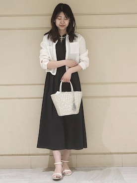 「COUP DE CHANCE（クードシャンス）の【手洗い可/ショート丈】クロップドシャツ（シャツ/ブラウス、ホワイト系）」を使った、yukaさん（レディース・170cm）の夏コーディネート