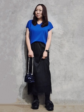 「THE SHOP TK （ザ ショップ ティーケー ）のアイテム（ニット/セーター）」を使った、ひさえさん（レディース・169cm）の夏コーディネート