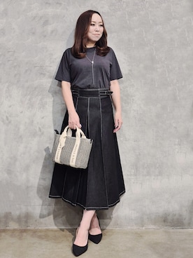 「THE SHOP TK （ザ ショップ ティーケー ）の【涼しい・透けにくい・乾きやすい 夏に欲しい機能、全部入り。】BO-NO TEE/ボーノTシャツ　洗濯機OK/吸水速乾/UVカット/透け防止/遮熱/接触冷感（Tシャツ/カットソー、グレー系）」を使った、ひさえさん（レディース・169cm）の春コーディネート