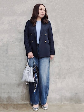 「THE SHOP TK （ザ ショップ ティーケー ）の巾着ショルダーバッグ（ショルダーバッグ）」を使った、ひさえさん（レディース・169cm）の春コーディネート