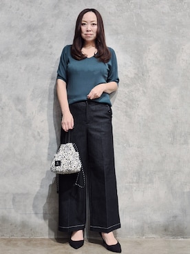 「THE SHOP TK （ザ ショップ ティーケー ）のアイテム（ニット/セーター）」を使った、ひさえさん（レディース・169cm）の秋コーディネート