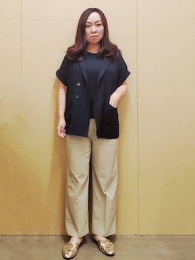 「THE SHOP TK （ザ ショップ ティーケー ）のアイテム（タンクトップ）」を使った、ひさえさん（レディース・169cm）の夏コーディネート