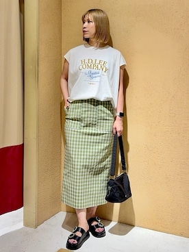 「Lee（リー）のアイテム（バッグ）」を使った、さち。さん（レディース・166cm）の夏コーディネート