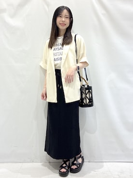 「OPAQUE.CLIP（オペークドットクリップ）のクロスベルトデザインサンダル（サンダル）」を使った、komaさん（レディース・162cm）の春コーディネート