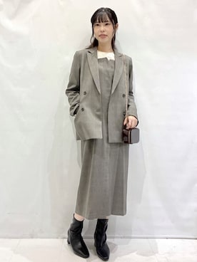 「アイテム（ポーチ、ブラウン系）」を使った、komaさん（レディース・162cm）の秋コーディネート