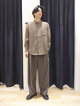 「SOUP（スープ）のアイテム（トップス）」を使った、Fさん（メンズ・186cm）の春コーディネート