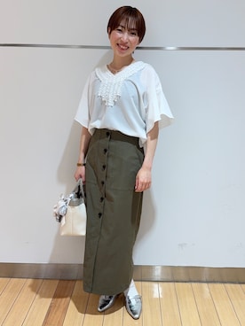「UNTITLED（アンタイトル）のアイテム」を使った、あやさん（レディース・154cm）の夏コーディネート
